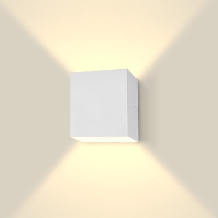 Luxrite Luxrite Square LED Up and Down Wall Sconce, Metal, 5CCT 2700K-5000K, 15W, 1000LM, IP65, ETL - White LR40310-1PK